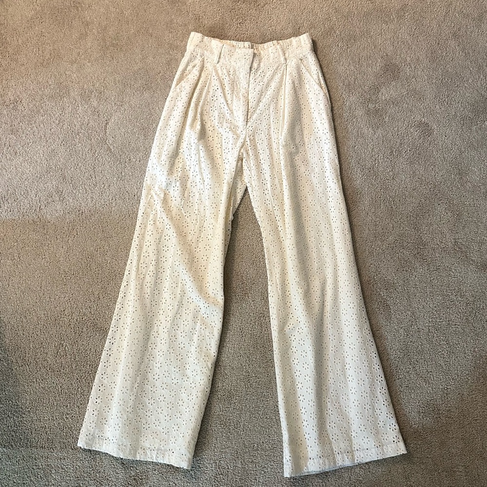 White Eyelet Pants